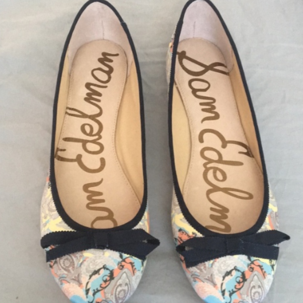 Sam Edelman satin ballet flat MILLY silver/paisley